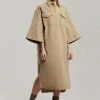 CLOTHING REMAIN Bonny Shirt Dress - Greige
