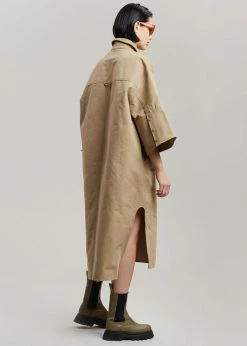 CLOTHING REMAIN Bonny Shirt Dress - Greige