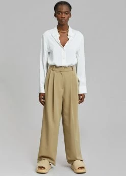 The Frankie Shop Ren Pleated Pants - Sand