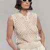 Eter Renata Crochet Vest - Cream