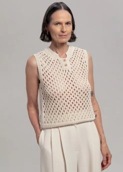 Eter Renata Crochet Vest - Cream