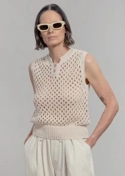 Eter Renata Crochet Vest - Cream