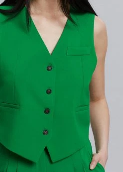 Best deal π The Frankie Shop Rina Vest - Kelly Green CLOTHING π 10 The Frankie Shop Rina Vest - Kelly Green CLOTHING