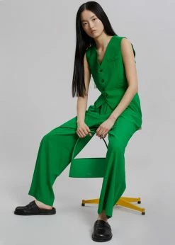 The Frankie Shop Rina Vest - Kelly Green CLOTHING