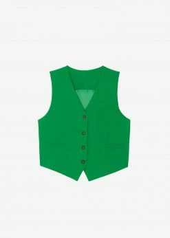 Best deal π The Frankie Shop Rina Vest - Kelly Green CLOTHING π 13 The Frankie Shop Rina Vest - Kelly Green CLOTHING