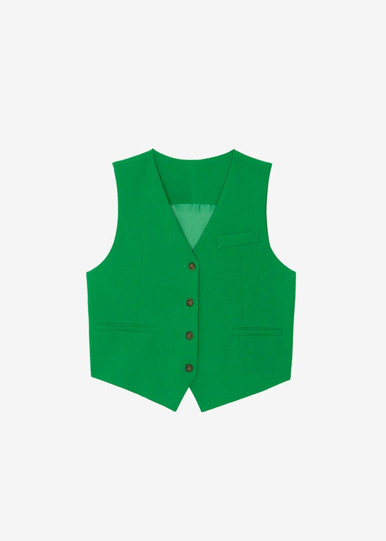 Best deal π The Frankie Shop Rina Vest - Kelly Green CLOTHING π 7 The Frankie Shop Rina Vest - Kelly Green CLOTHING