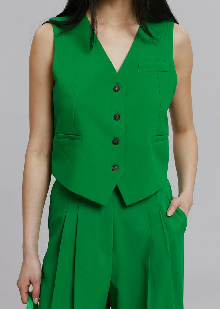 Best deal π The Frankie Shop Rina Vest - Kelly Green CLOTHING π 2 The Frankie Shop Rina Vest - Kelly Green CLOTHING