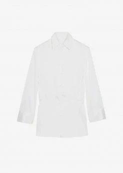 The Frankie Shop Rives Shirt Dress - Optic White CLOTHING
