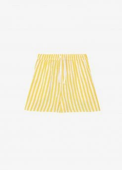 The Frankie Shop Riviera Boxer Shorts - Yellow Stripe CLOTHING