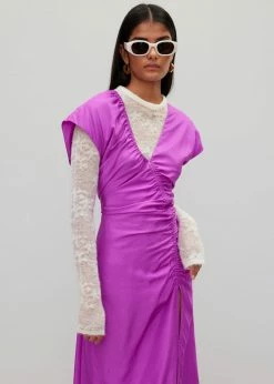 Róhe Dorinde Dress - Electric Purple CLOTHING
