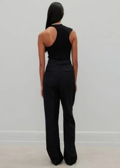 Róhe Liz Asymmetric Tank Top - Noir CLOTHING