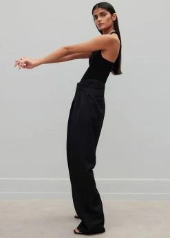 Róhe Liz Asymmetric Tank Top - Noir CLOTHING