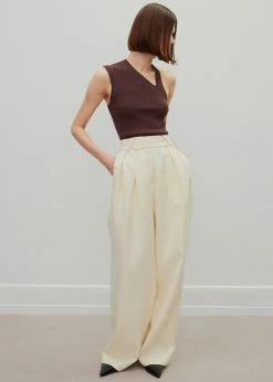 Róhe Liz Asymmetric Tank Top - Pure Chocolate