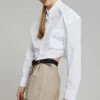 Stage CLOTHING Romi Shoulder Padded Shirt - White