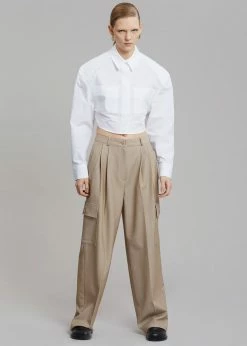 Stage CLOTHING Romi Shoulder Padded Shirt - White