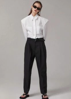 Stage CLOTHING Romi Shoulder Padded Shirt - White