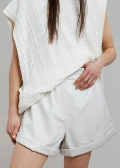 CLOTHING ROTATE Belina Faux Leather Shorts - Bright White
