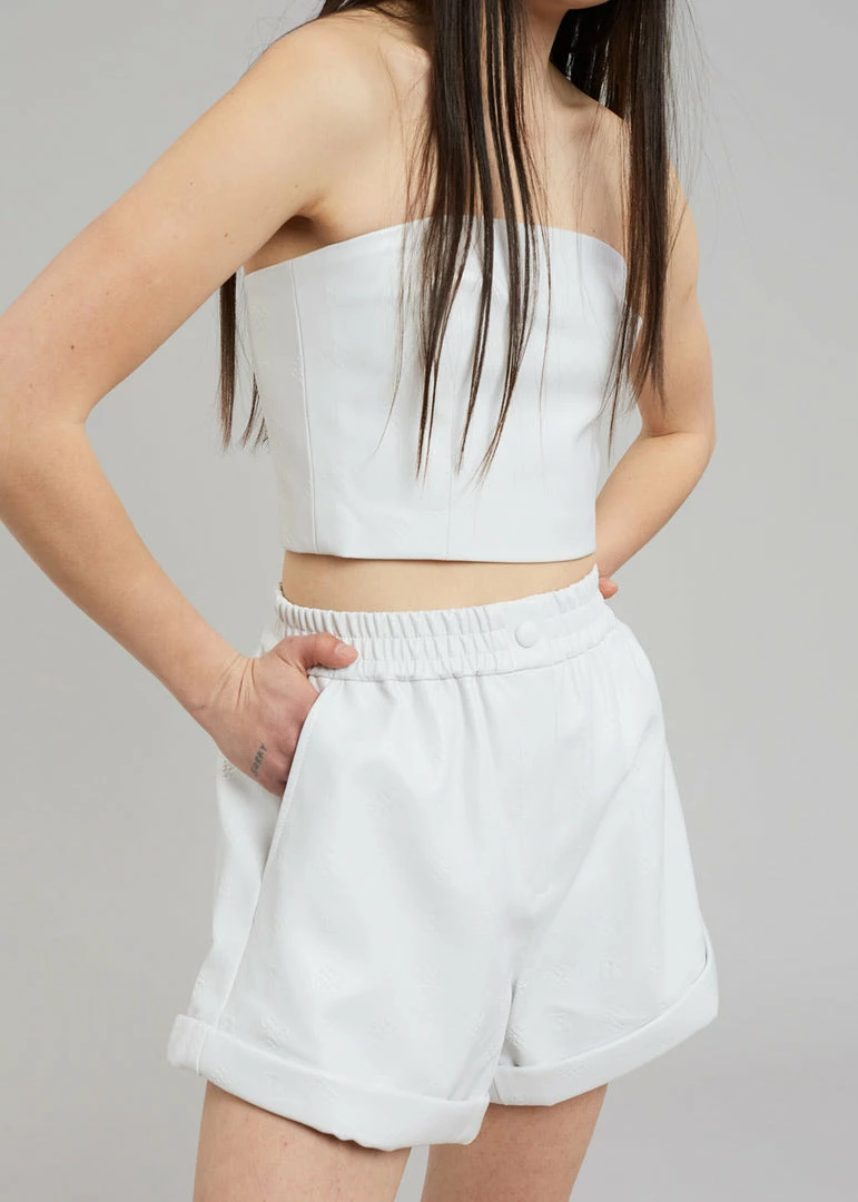 Best Pirce π CLOTHING ROTATE Belina Faux Leather Shorts - Bright White π 5 CLOTHING ROTATE Belina Faux Leather Shorts - Bright White
