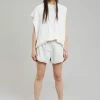 CLOTHING ROTATE Belina Faux Leather Shorts - Bright White