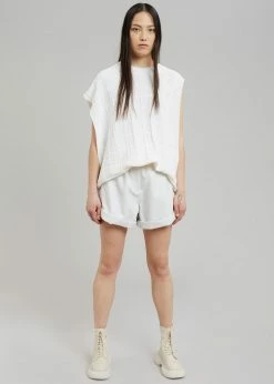 CLOTHING ROTATE Belina Faux Leather Shorts - Bright White