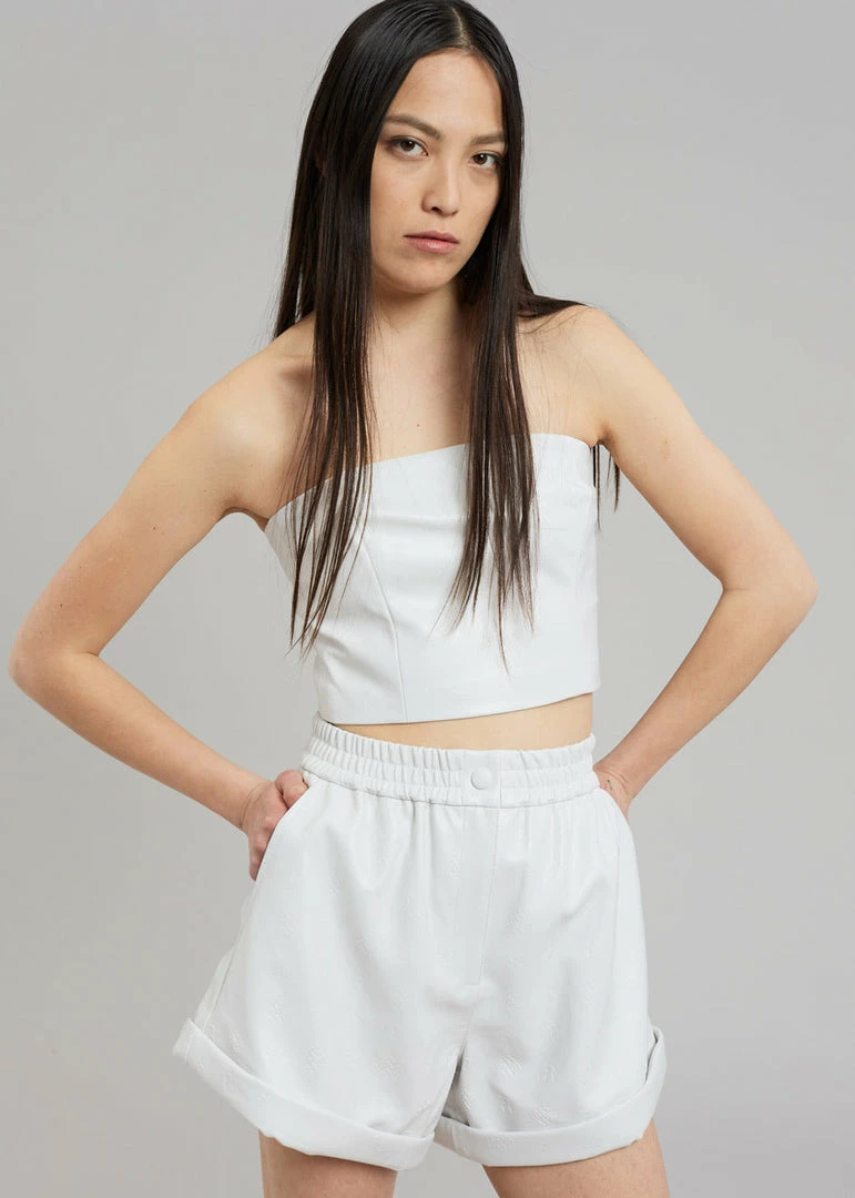 Best Pirce π CLOTHING ROTATE Belina Faux Leather Shorts - Bright White π 3 CLOTHING ROTATE Belina Faux Leather Shorts - Bright White