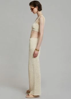 ROTATE Birdy Knit Top - White Asparagus