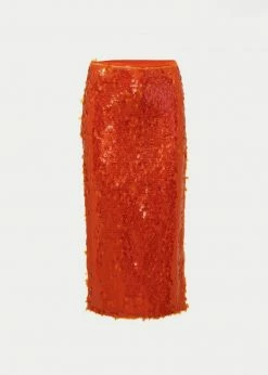 ROTATE Caitlin Skirt - Mandarin Red