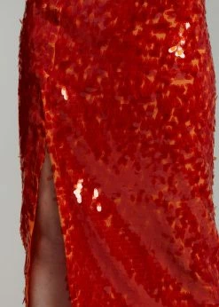 ROTATE Caitlin Skirt - Mandarin Red