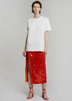 ROTATE Caitlin Skirt - Mandarin Red
