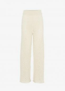 CLOTHING ROTATE Calla Knit Pants - White Asparagus
