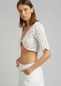 ROTATE Milandran Wrap Top - Bright White