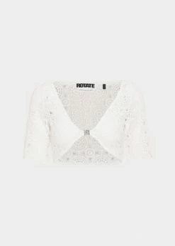 ROTATE Milandran Wrap Top - Bright White