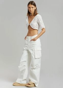 ROTATE Milandran Wrap Top - Bright White
