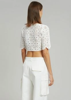 ROTATE Milandran Wrap Top - Bright White