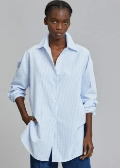 The Frankie Shop CLOTHING Ryker Shirt - Blue Stripe