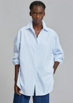 The Frankie Shop CLOTHING Ryker Shirt - Blue Stripe