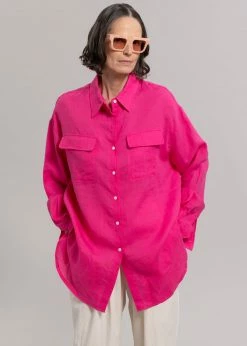 The Frankie Shop Sam Shirt - Fuchsia CLOTHING