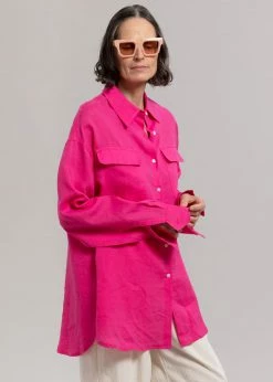 The Frankie Shop Sam Shirt - Fuchsia CLOTHING