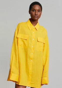 The Frankie Shop CLOTHING Sam Shirt - Gold Yellow
