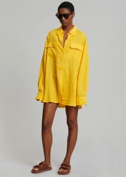 The Frankie Shop CLOTHING Sam Shirt - Gold Yellow