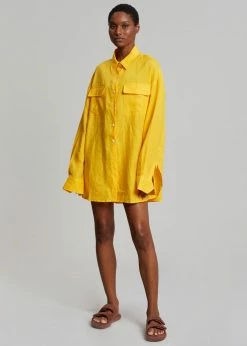The Frankie Shop CLOTHING Sam Shirt - Gold Yellow
