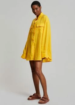 The Frankie Shop CLOTHING Sam Shirt - Gold Yellow