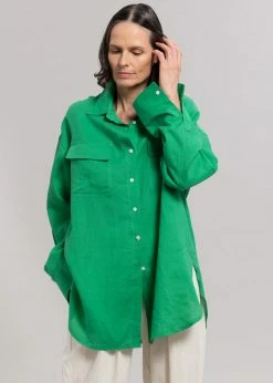 The Frankie Shop Sam Shirt - Kelly Green CLOTHING