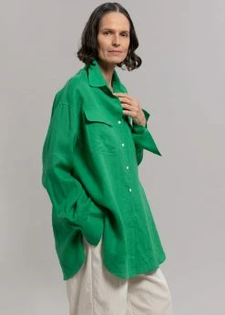 The Frankie Shop Sam Shirt - Kelly Green CLOTHING
