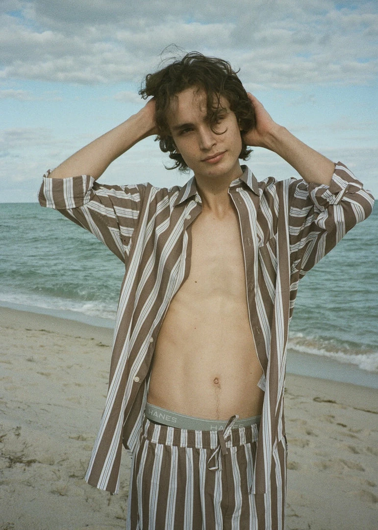 Best Sale ❤️ Samsoe Men Samsøe & Samsøe Marley 👕 Shirt - Brown Stripe ✨ 6 Samsoe Men Samsøe & Samsøe Marley Shirt - Brown Stripe