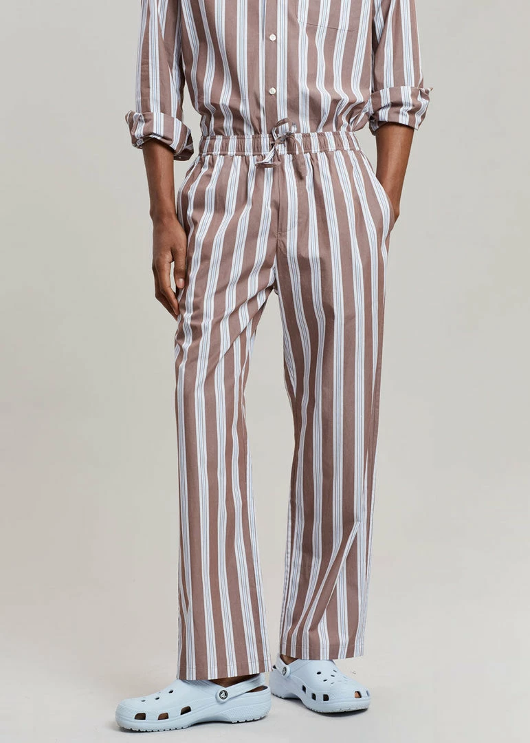 Best Sale ❤️ Samsoe Men Samsøe & Samsøe Marley 👕 Shirt - Brown Stripe ✨ 14 Samsoe Men Samsøe & Samsøe Marley Shirt - Brown Stripe