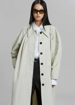 The Frankie Shop CLOTHING Santa Trench Coat - Pale Khaki