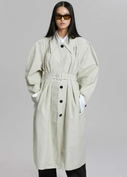 The Frankie Shop CLOTHING Santa Trench Coat - Pale Khaki