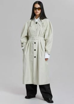 The Frankie Shop CLOTHING Santa Trench Coat - Pale Khaki