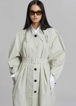 The Frankie Shop CLOTHING Santa Trench Coat - Pale Khaki